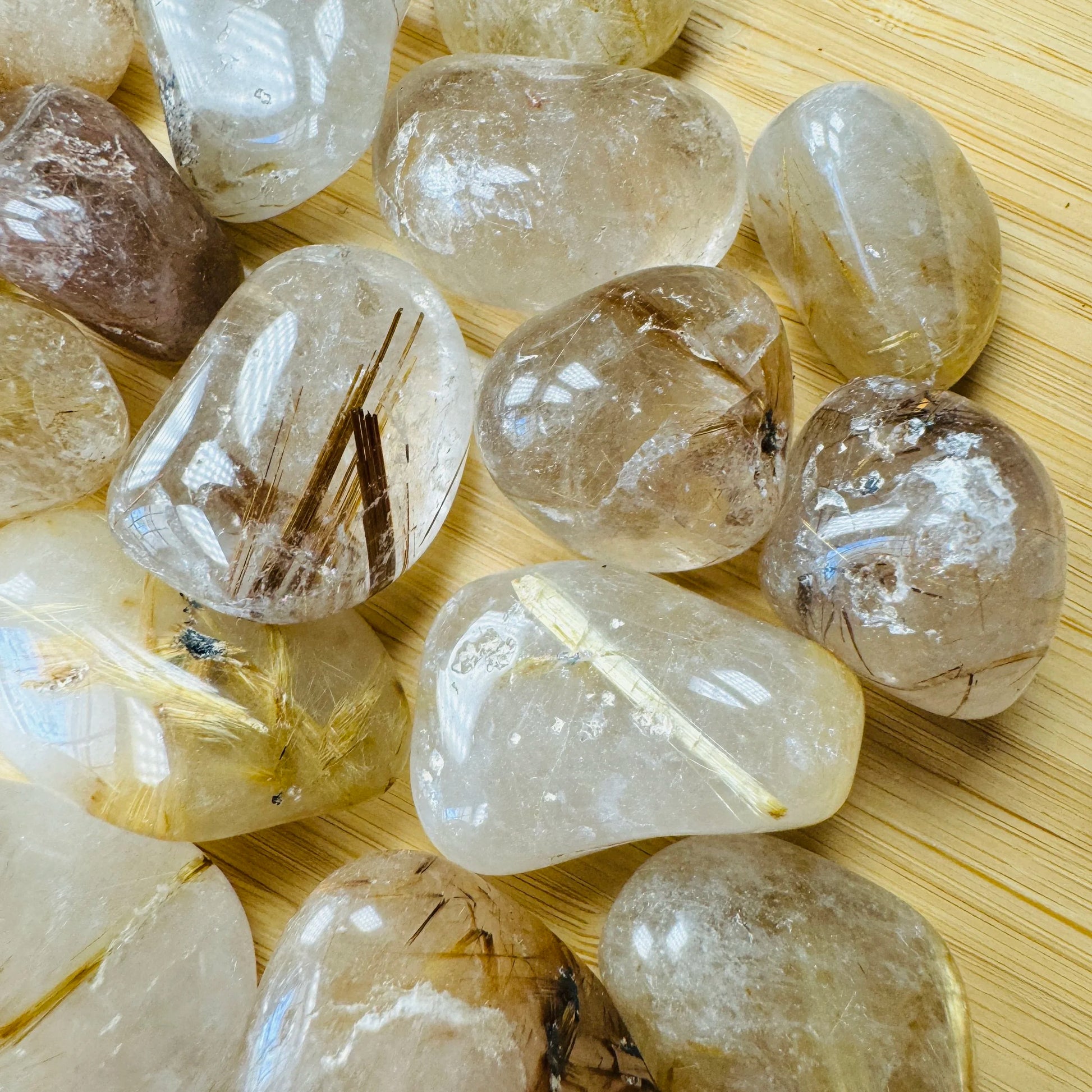 Full profile of Grade AA Quartz tumbled stone ready to ship from Beyond Bohemian