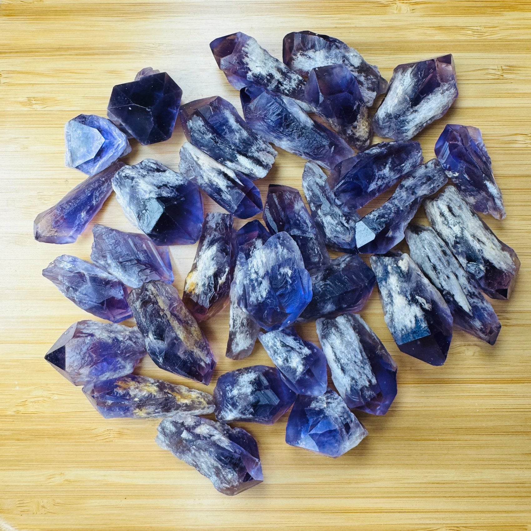 Magnified detail of Amethyst raw point, for Stress Relief, hand-selected from Bahia, Brazil.