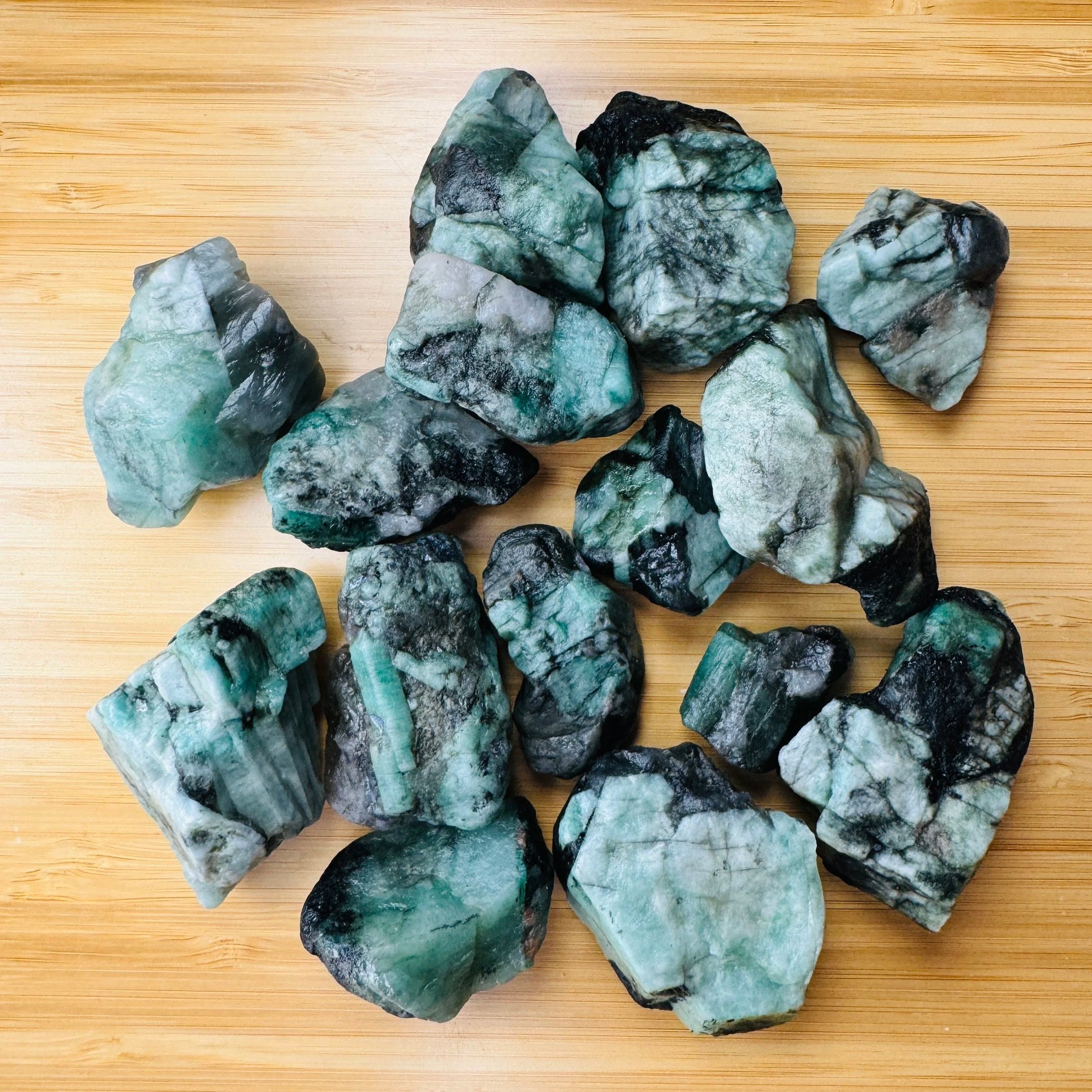 Emerald raw stone in Green tones, ethically sourced from Brazil for Healing and Emotional Healing