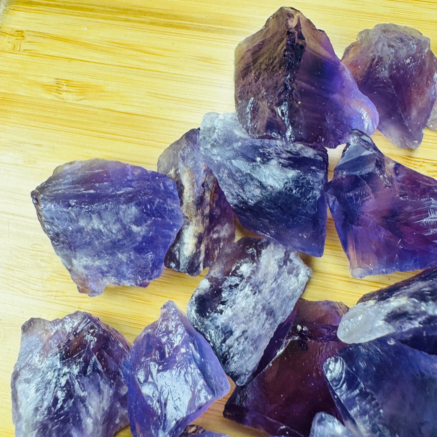 Profile shot of Amethyst raw stone, traditionally used for Stress Relief, from Rio Grande do Sul, Brazil.