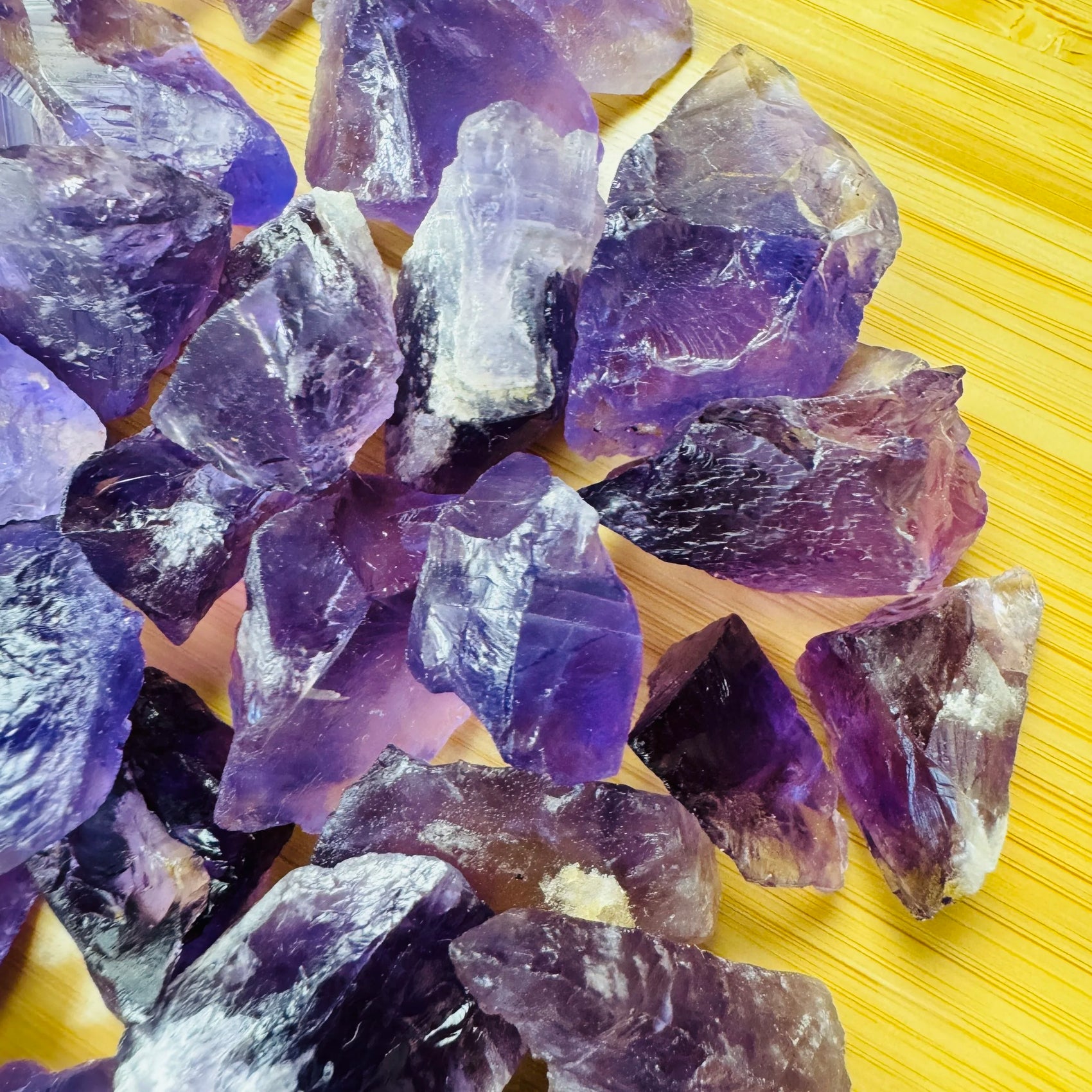 Plan view of Amethyst raw stone, Brazil-sourced.