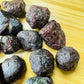 Detail of Garnet raw stone, showing natural variation.