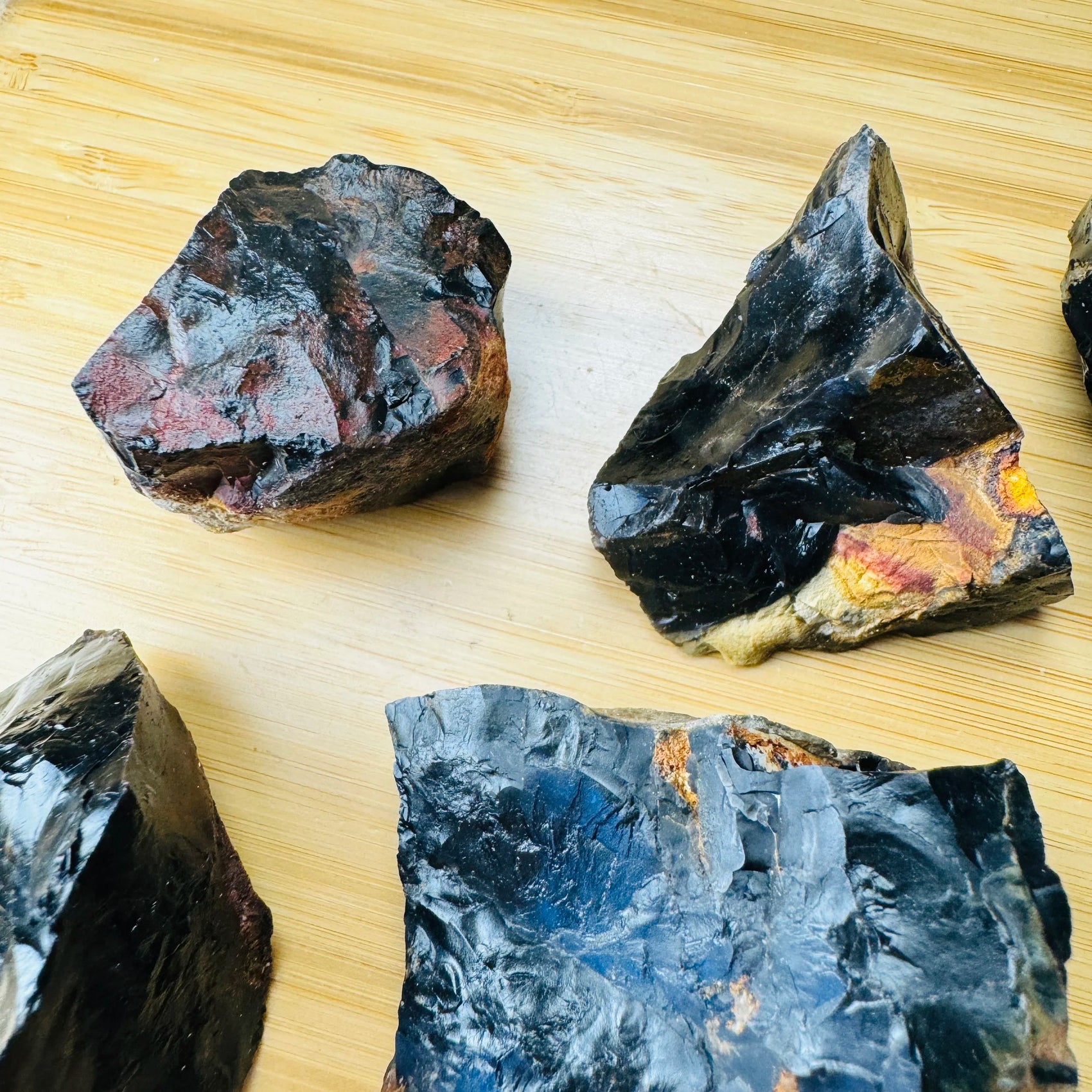 Handheld Black Onyx raw stone from Brazil for meditation, Protection and Focus