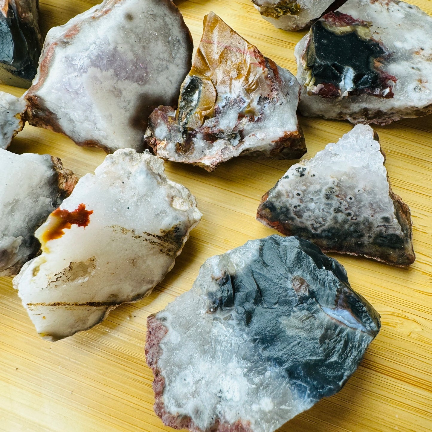 Full profile of Grade A Patagonia Agate raw ready to ship from Beyond Bohemian