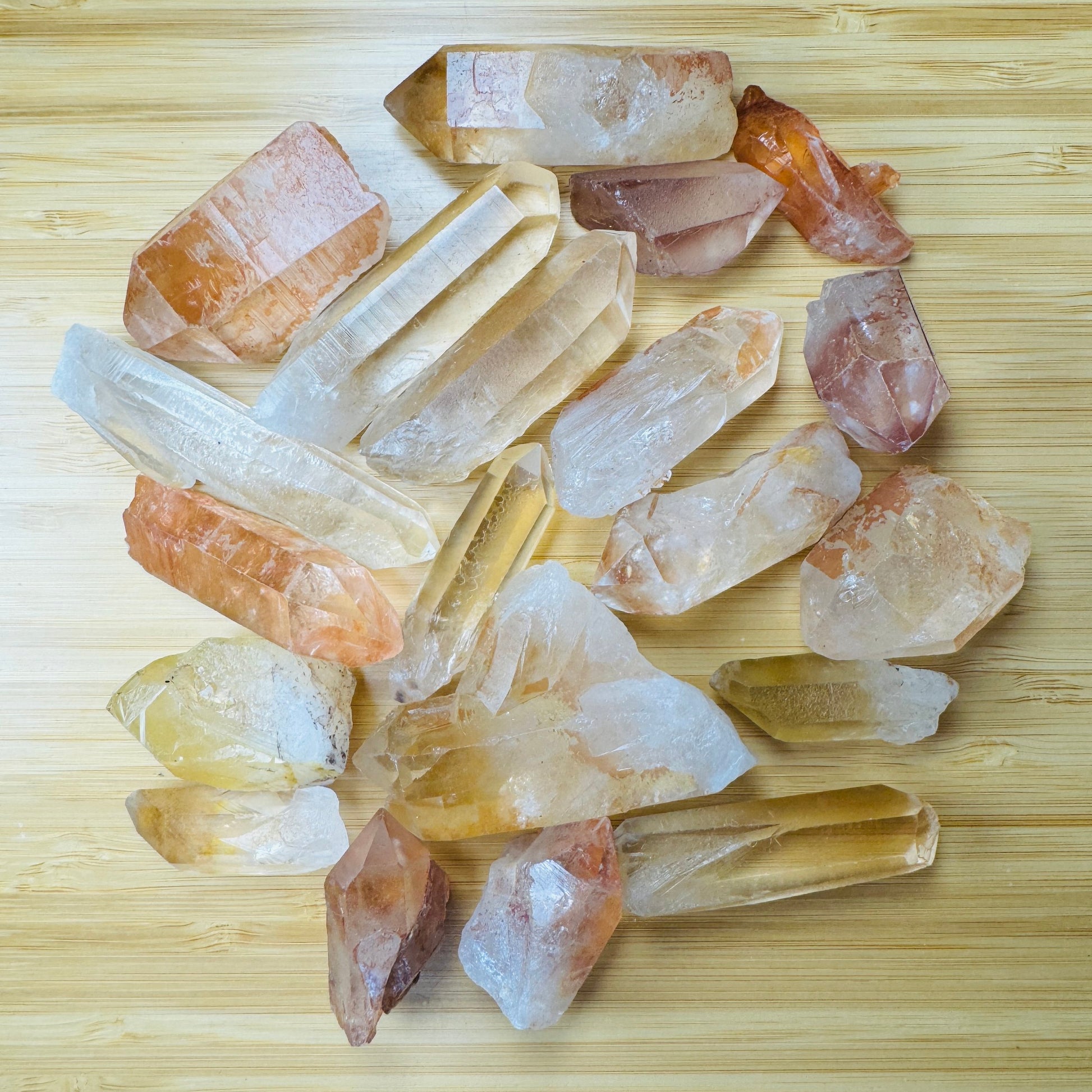 Tight crop of Lemurian Quartz raw point, worked with for Meditation, showing natural form.