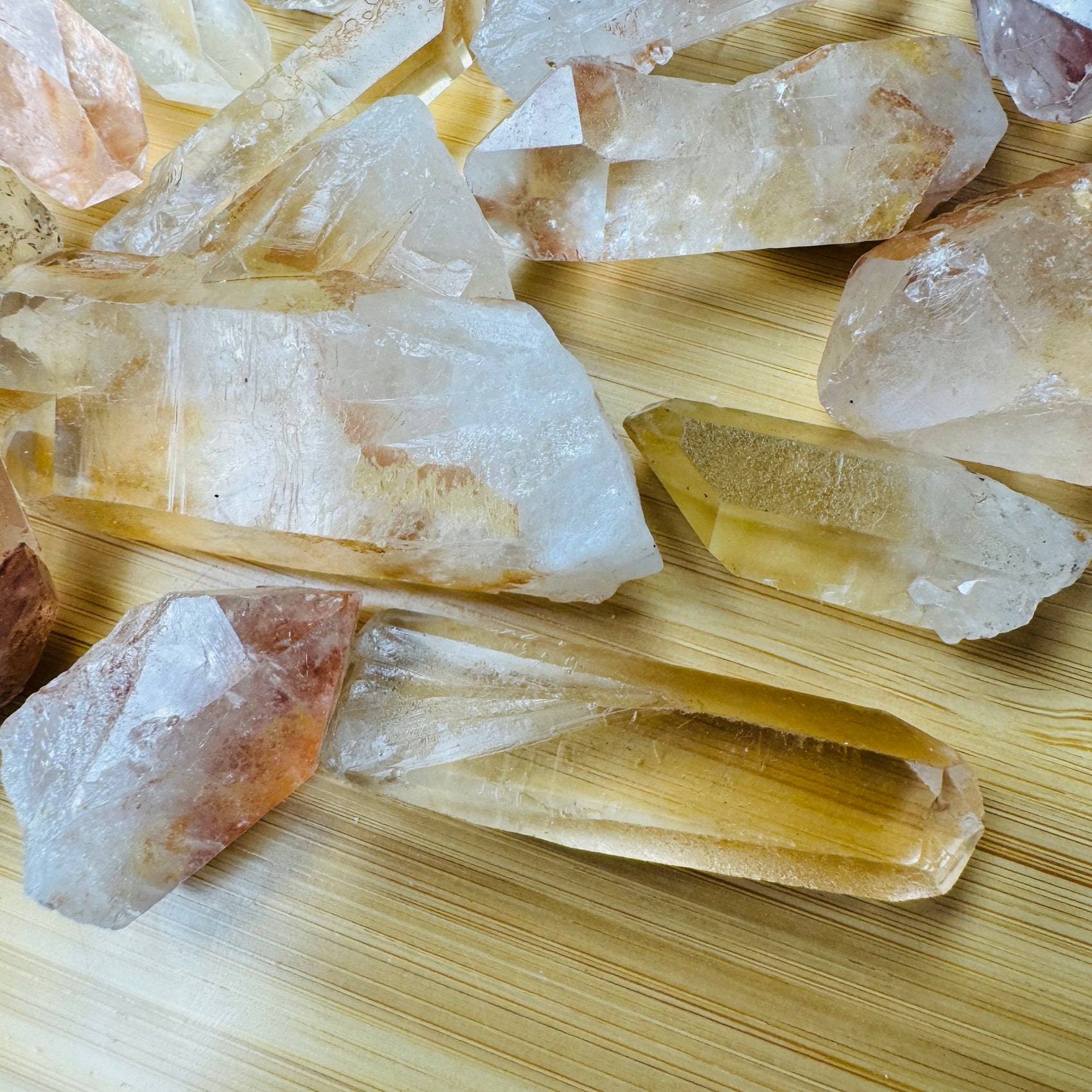Edge-on view of Lemurian Quartz raw point, sourced from Minas Gerais, Brazil.
