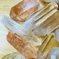 Back view of Lemurian Quartz raw point, Brazil-sourced.