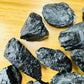 Full profile of Grade A Black Tourmaline raw ready to ship from Beyond Bohemian