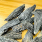 Full profile of Grade A Black Kyanite raw ready to ship from Beyond Bohemian