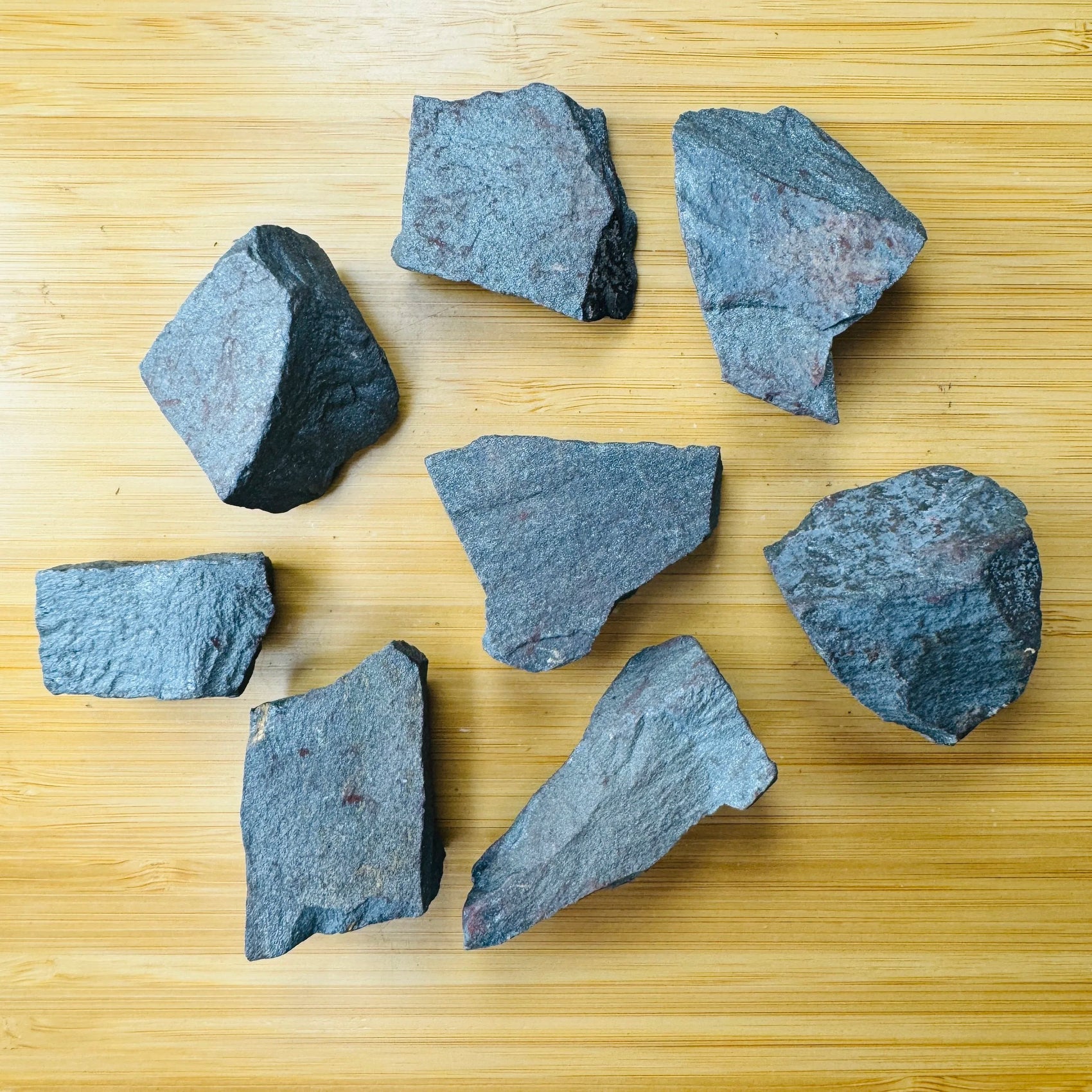 Hematite raw stone in Gray, Black tones, ethically sourced from Brazil for Stress Relief and Protection