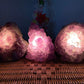 Alternate angle of purple Amethyst crystal lamp, worked with for Stress Relief and Sleep.