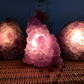 Top view of Amethyst crystal lamp, showing characteristic color.