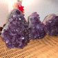 Back view of Grade A Amethyst polished crystals & decor showing natural surface
