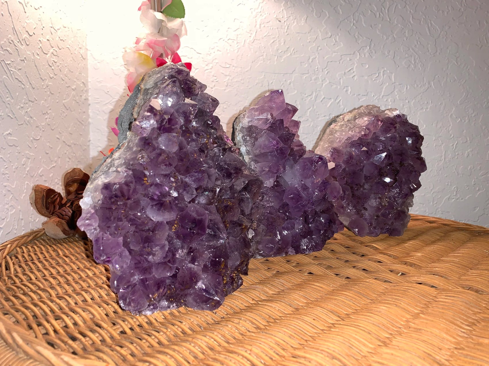 Full profile of Grade A Amethyst polished crystals & decor ready to ship from Beyond Bohemian