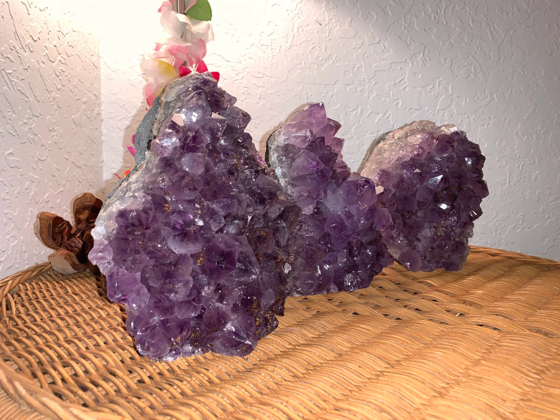 Full profile of Grade A Amethyst polished crystals & decor ready to ship from Beyond Bohemian