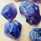 Top-side view of Amethyst raw stone, Brazil-sourced.