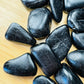 Black Tourmaline tumbled stone from Brazil with Black color, polished finish for mindful calm