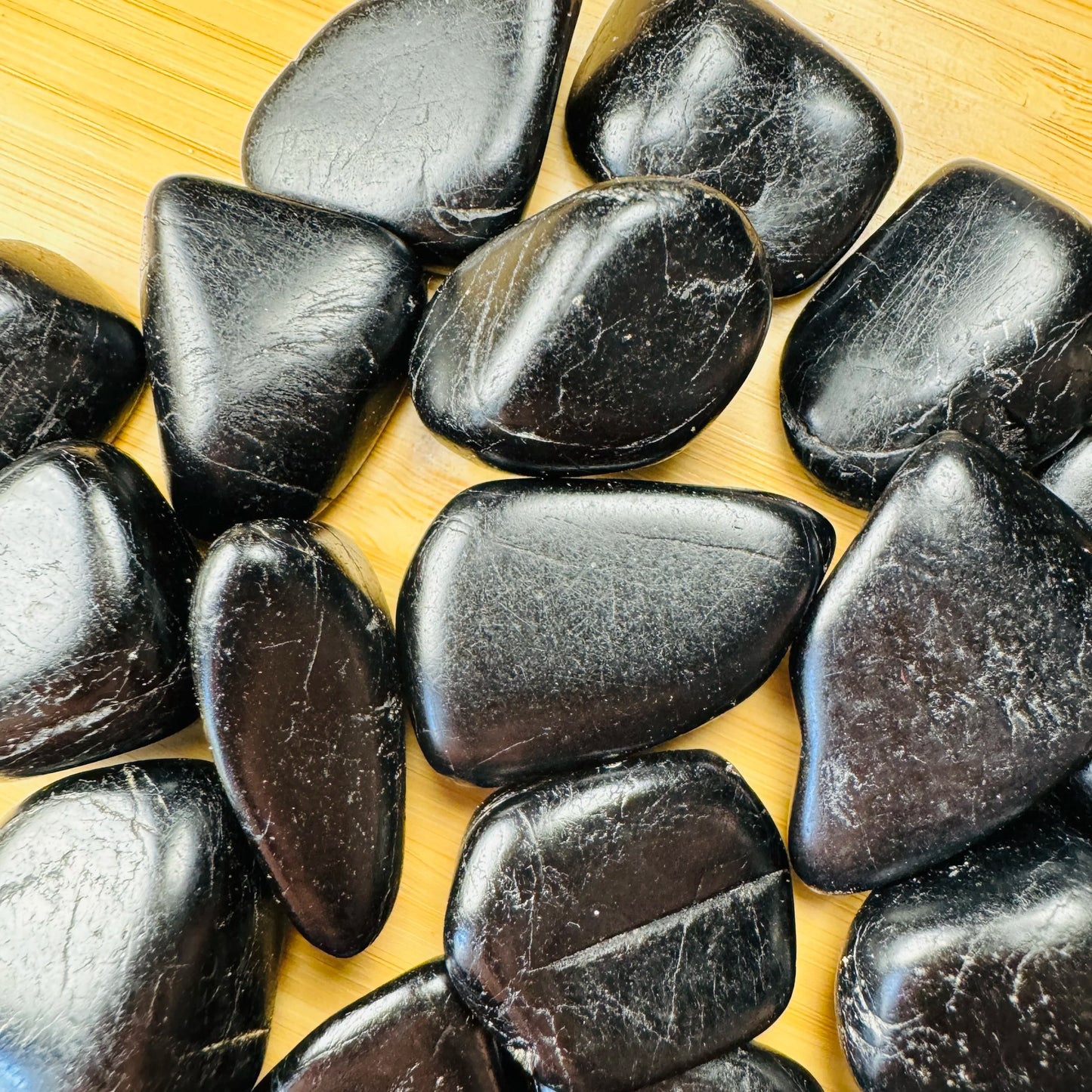 Bulk Black Tourmaline tumbled stones from Brazil, Black stones for Stress Relief