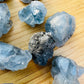Underside view of Celestite raw stone, from Sakoany, Madagascar.