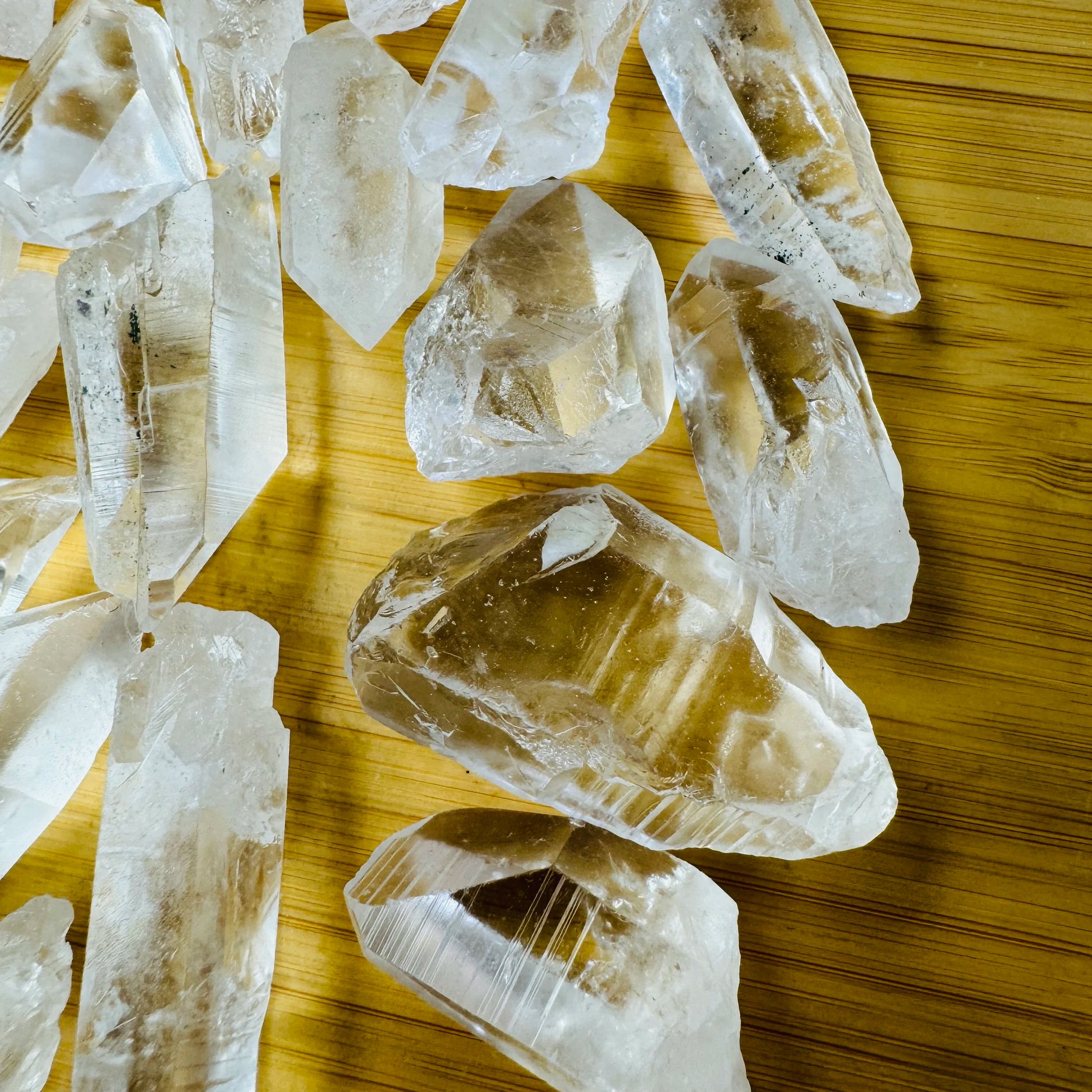Reverse angle of Grade AA Lemurian Quartz raw point, hand-selected from Minas Gerais, Brazil.