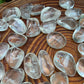 Full profile of Grade AAA Clear Quartz tumbled stone ready to ship from Beyond Bohemian