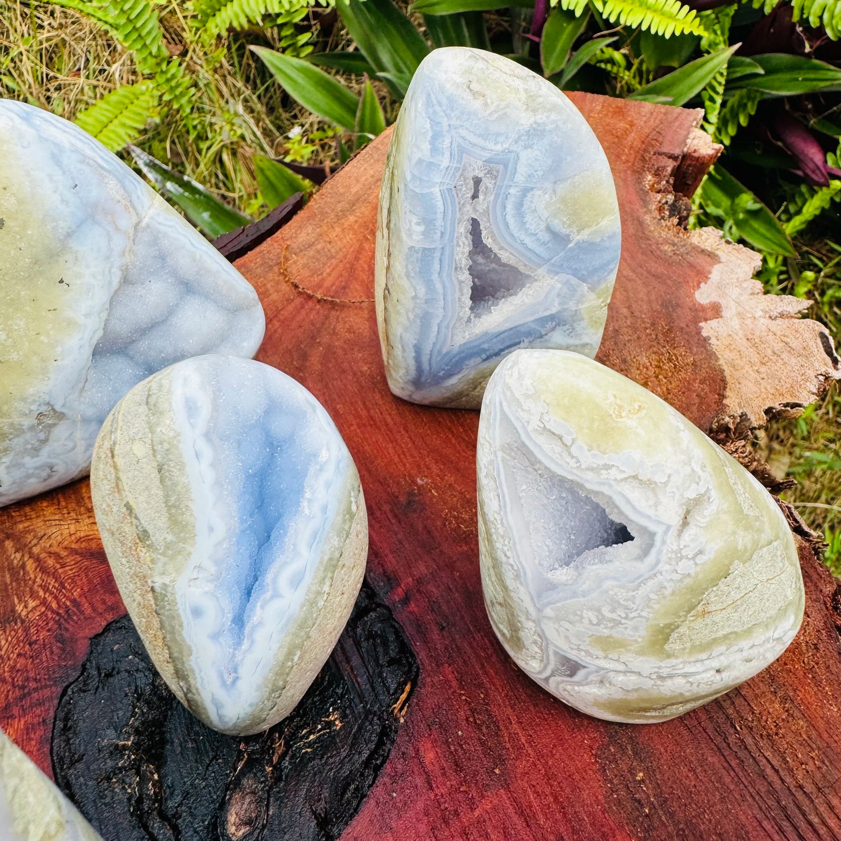 Full profile of Grade AA Blue Lace Agate freeform ready to ship from Beyond Bohemian