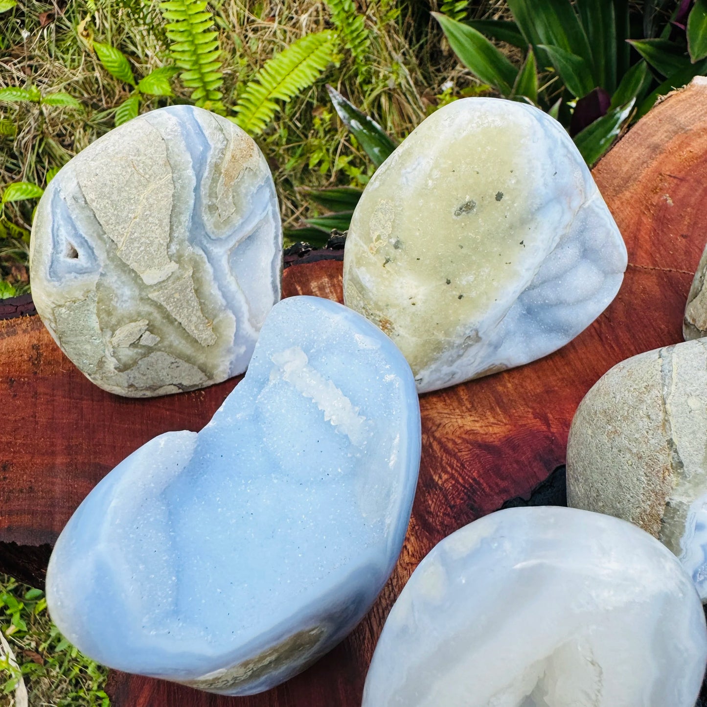 Full profile of Grade AA Blue Lace Agate freeform ready to ship from Beyond Bohemian