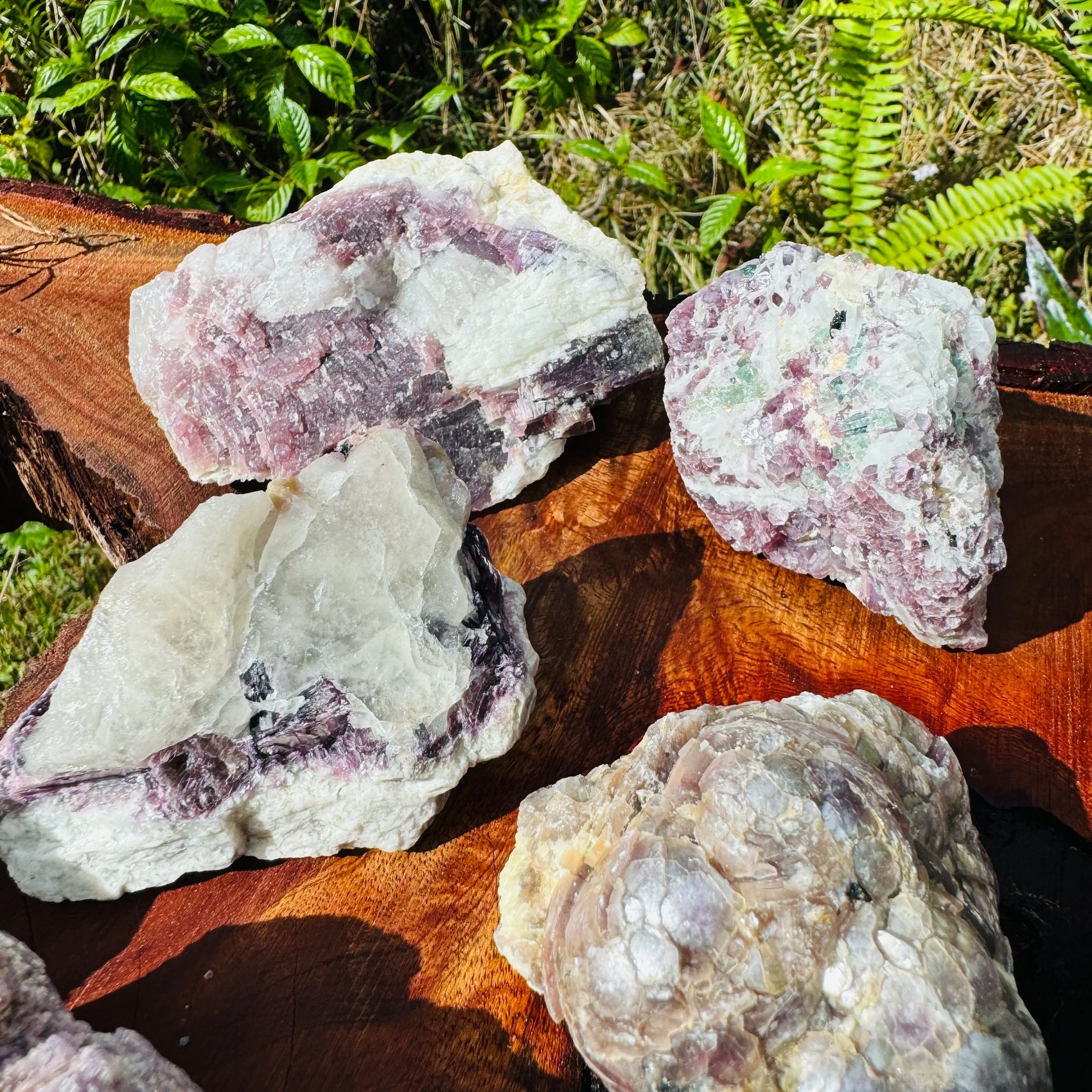 Reverse angle of Grade AA Lepidolite specimen, showing natural patina.