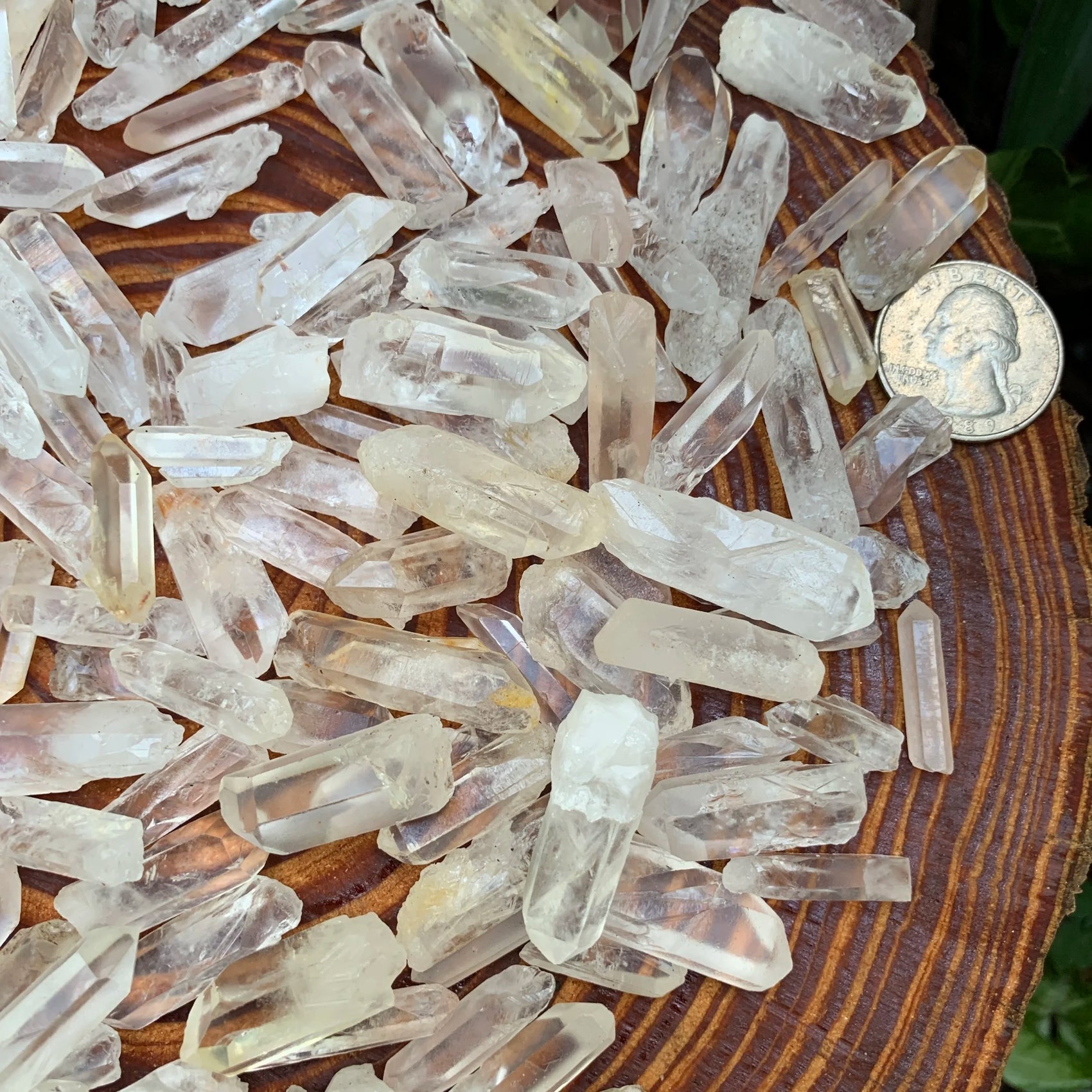 Alternate angle of Grade A Clear Quartz point showing overall shape