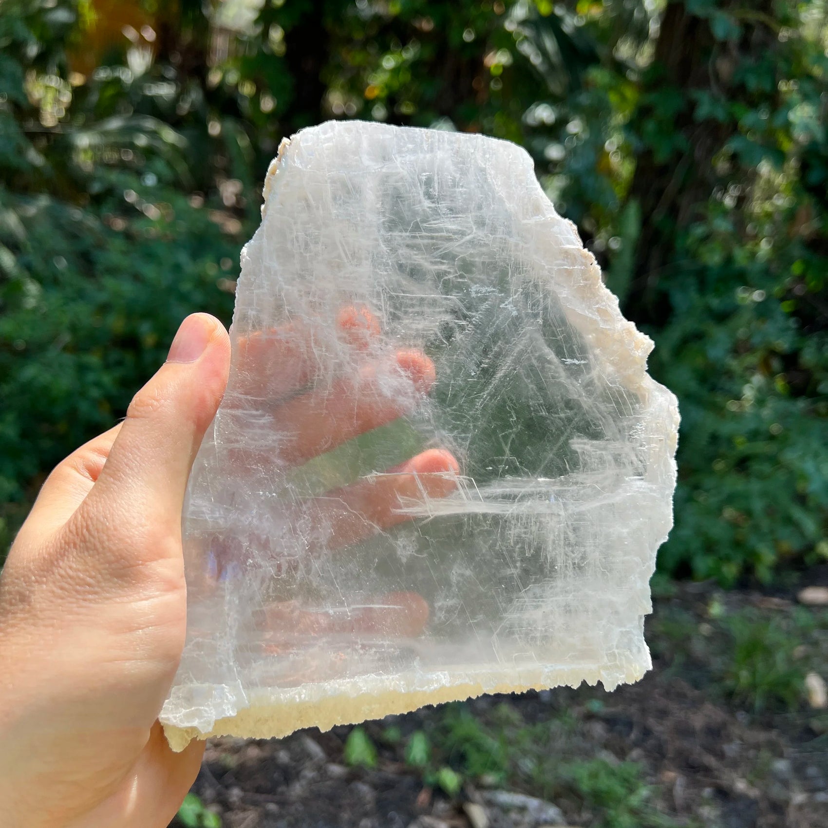 Full profile of Grade AAA Selenite slab ready to ship from Beyond Bohemian