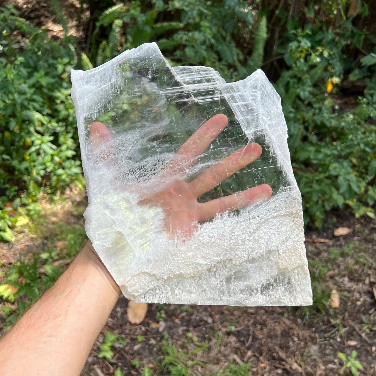 Full profile of Grade AAA Selenite slab ready to ship from Beyond Bohemian