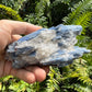 Back view of Grade AA Blue Kyanite cluster showing natural surface