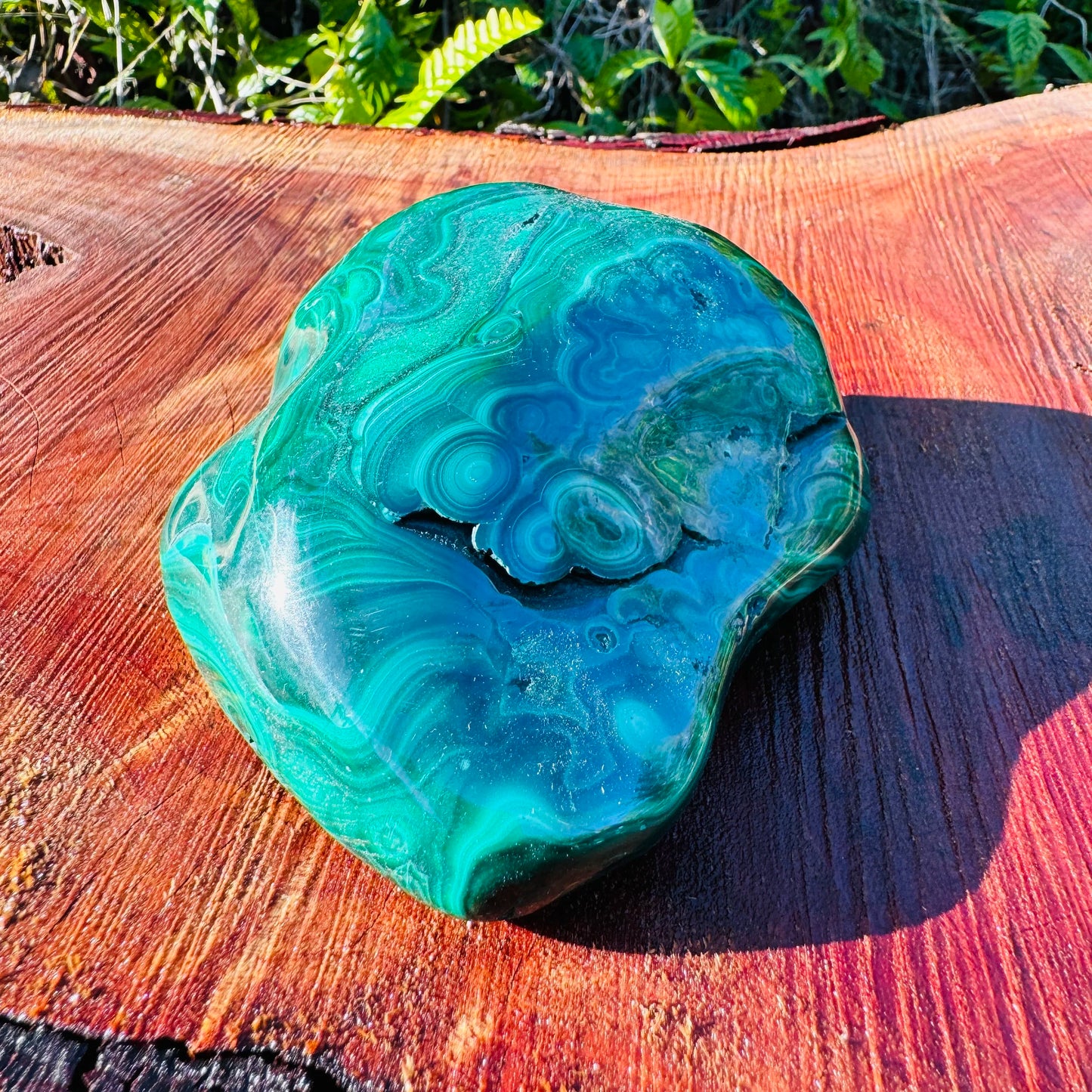 Full profile of Grade AA Malachite specimen ready to ship from Beyond Bohemian