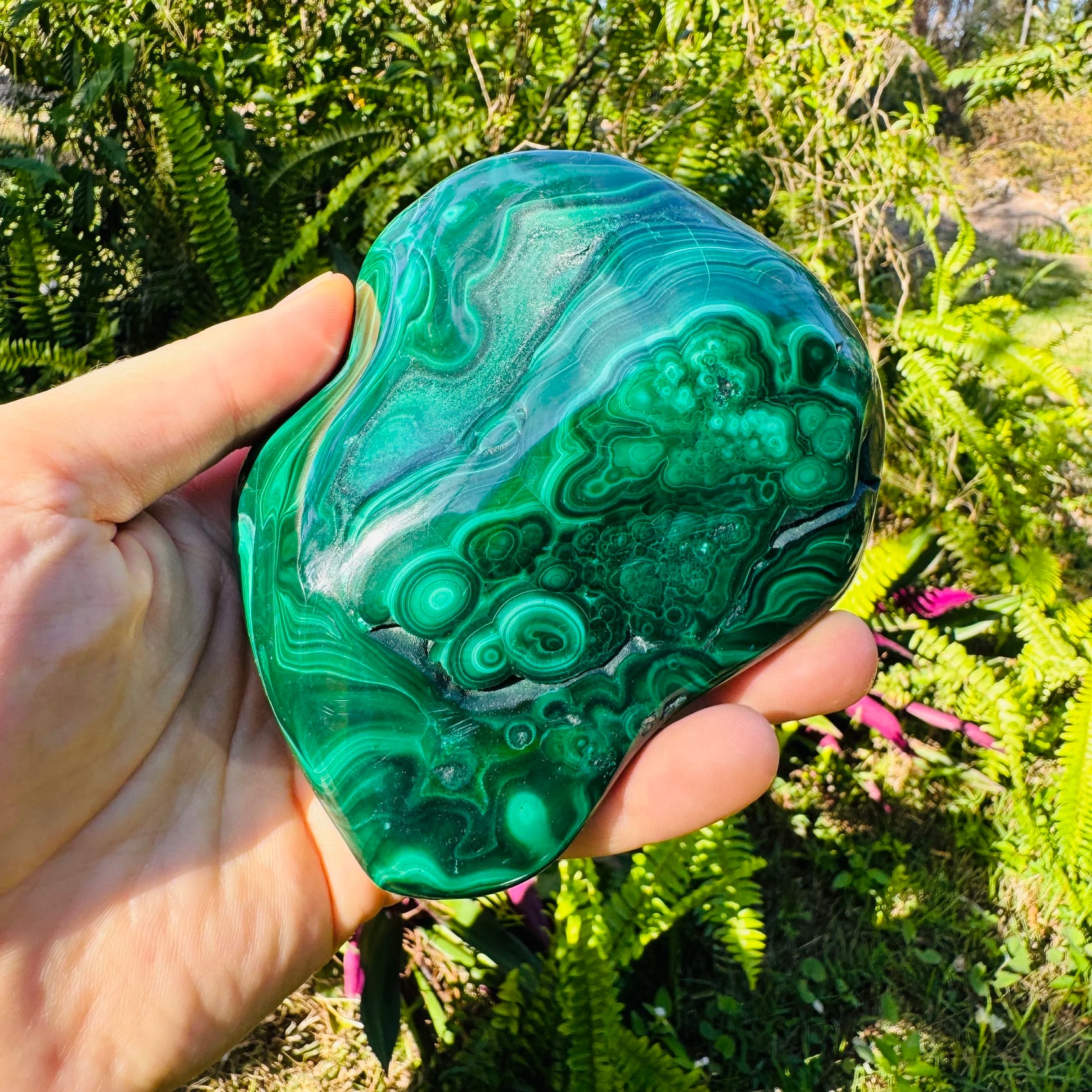 Bottom side of Malachite specimen, sourced from Democratic Republic of the Congo.