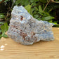 Back view of Blue Kyanite specimen, showing raw matrix, from Brazil.