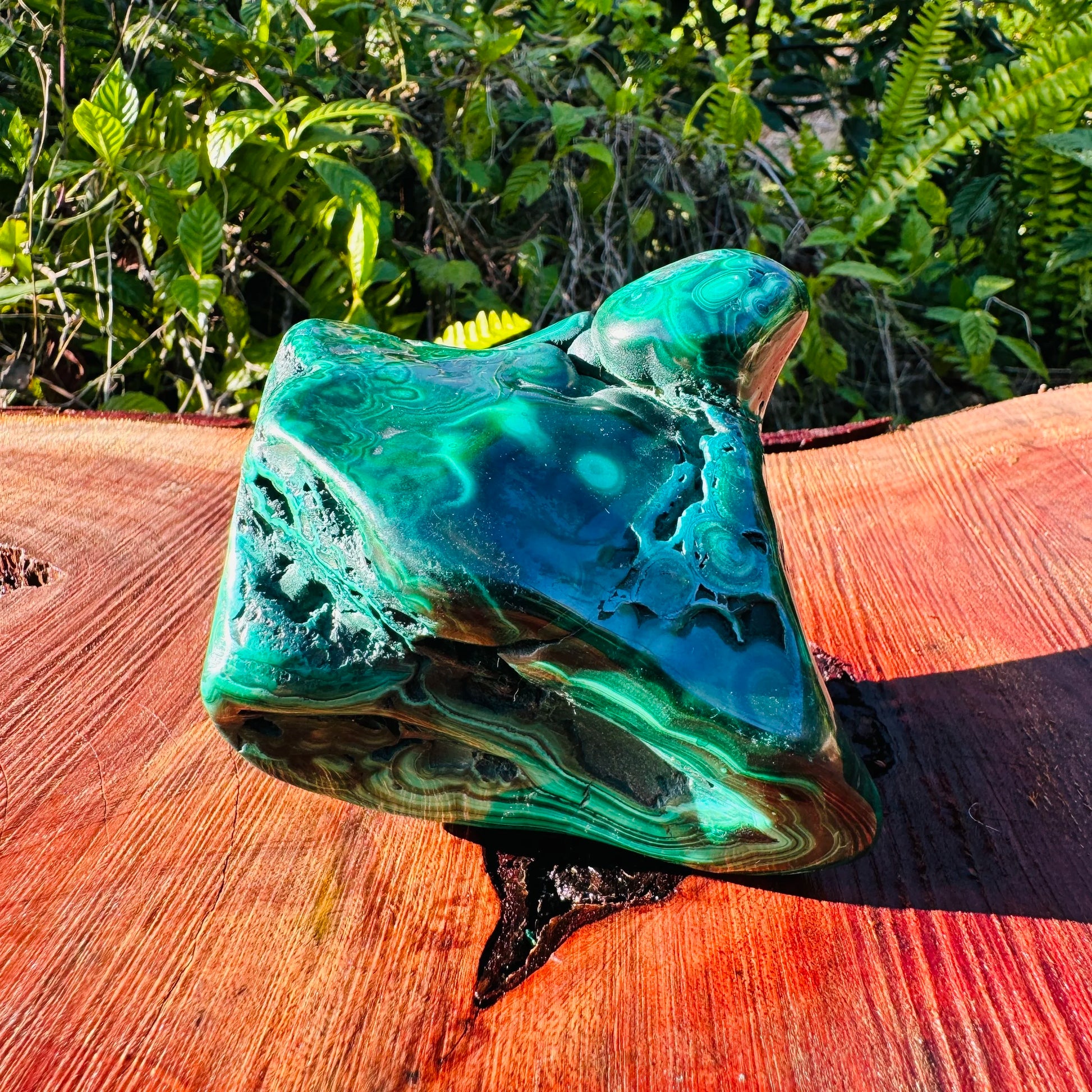 Reverse side of Malachite specimen, sourced from Democratic Republic of the Congo.