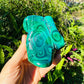 Natural light view of one Malachite specimen for scale, from Democratic Republic of the Congo.