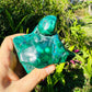 Profile view of Malachite specimen, showing natural banding, to support Emotional Healing.