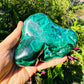Back view of Malachite specimen, showing characteristic color.