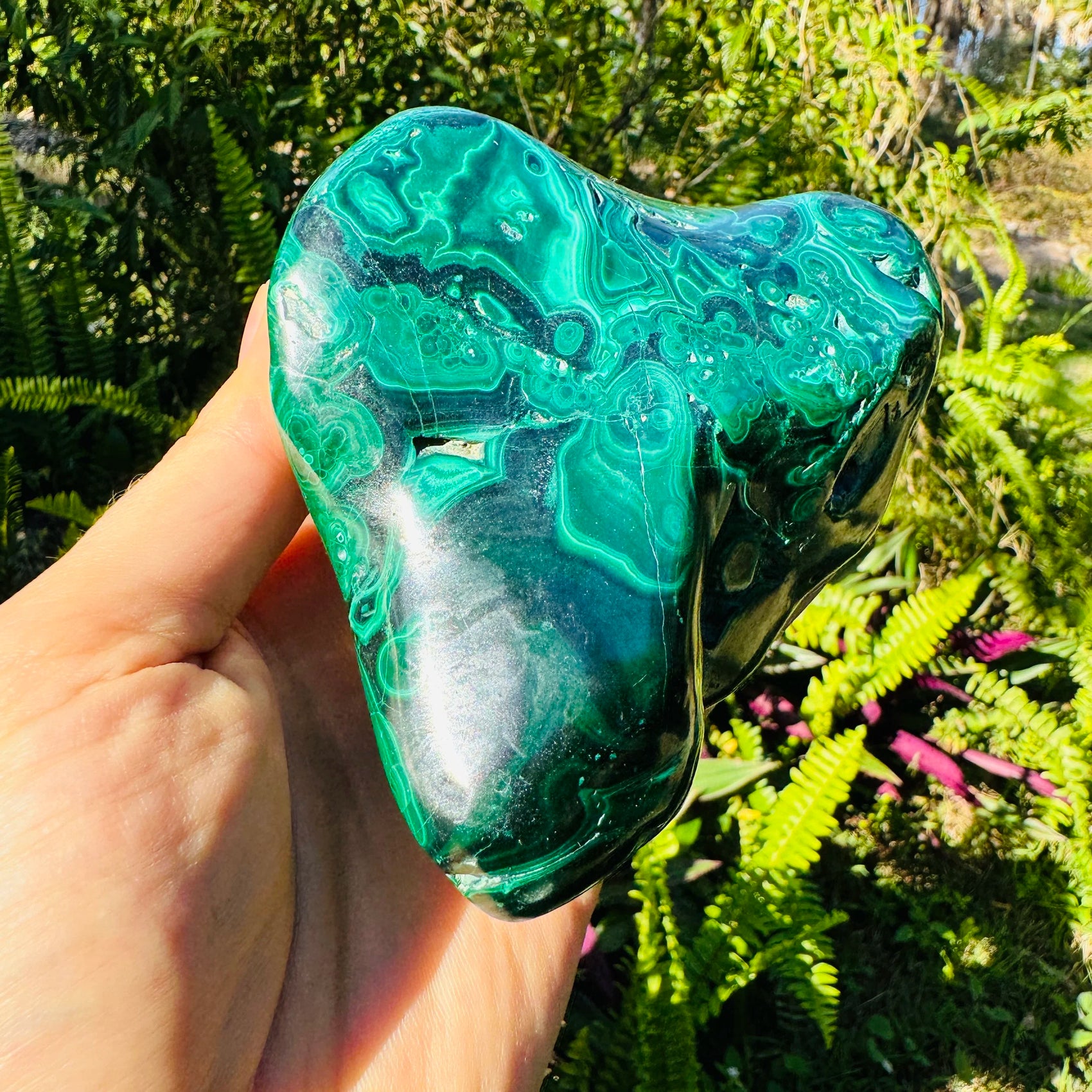 Natural surface of Malachite specimen, from Haut-Katanga, Democratic Republic of the Congo.