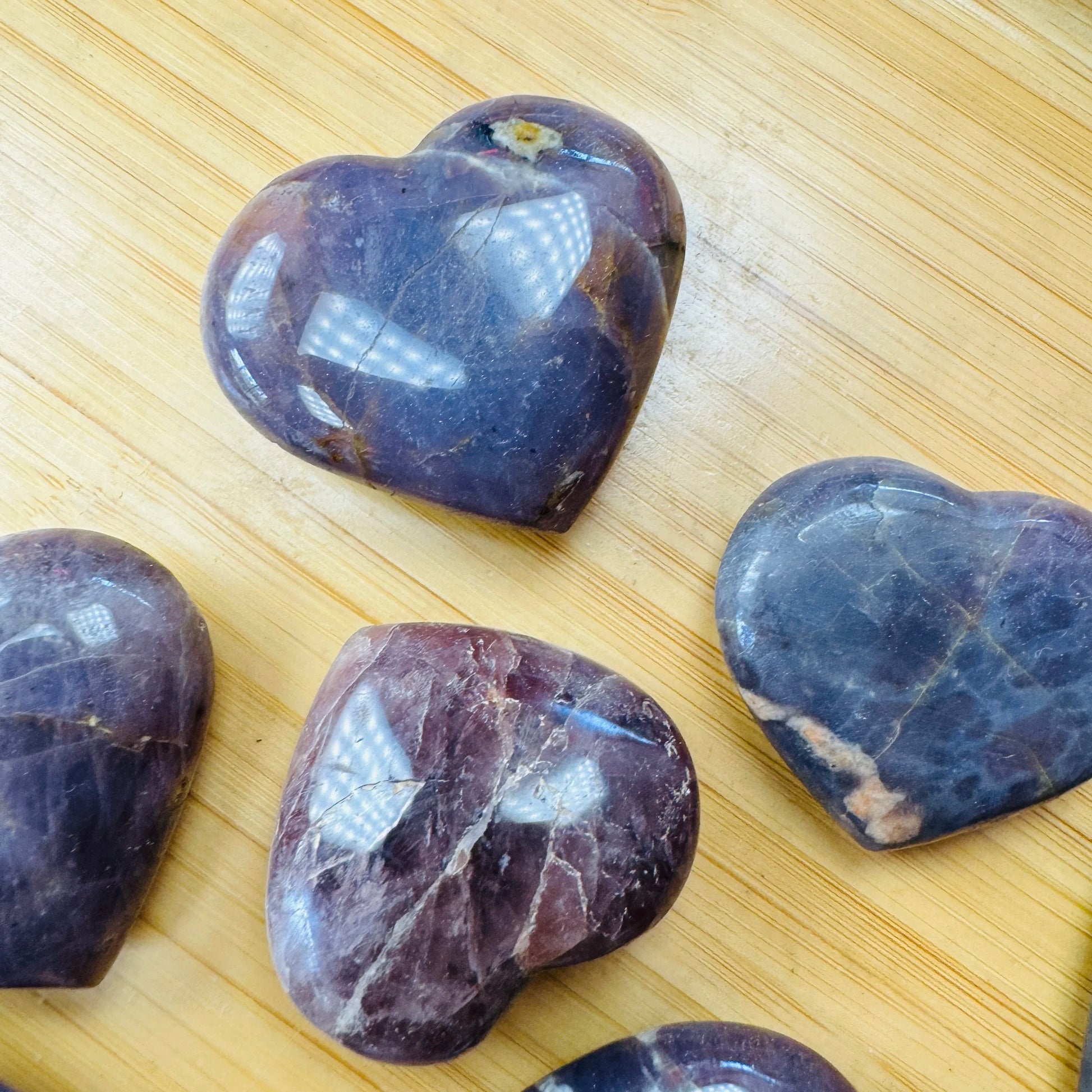 Underside detail of Blue Rose Quartz polished heart, from Alaotra-Mangoro, Madagascar.