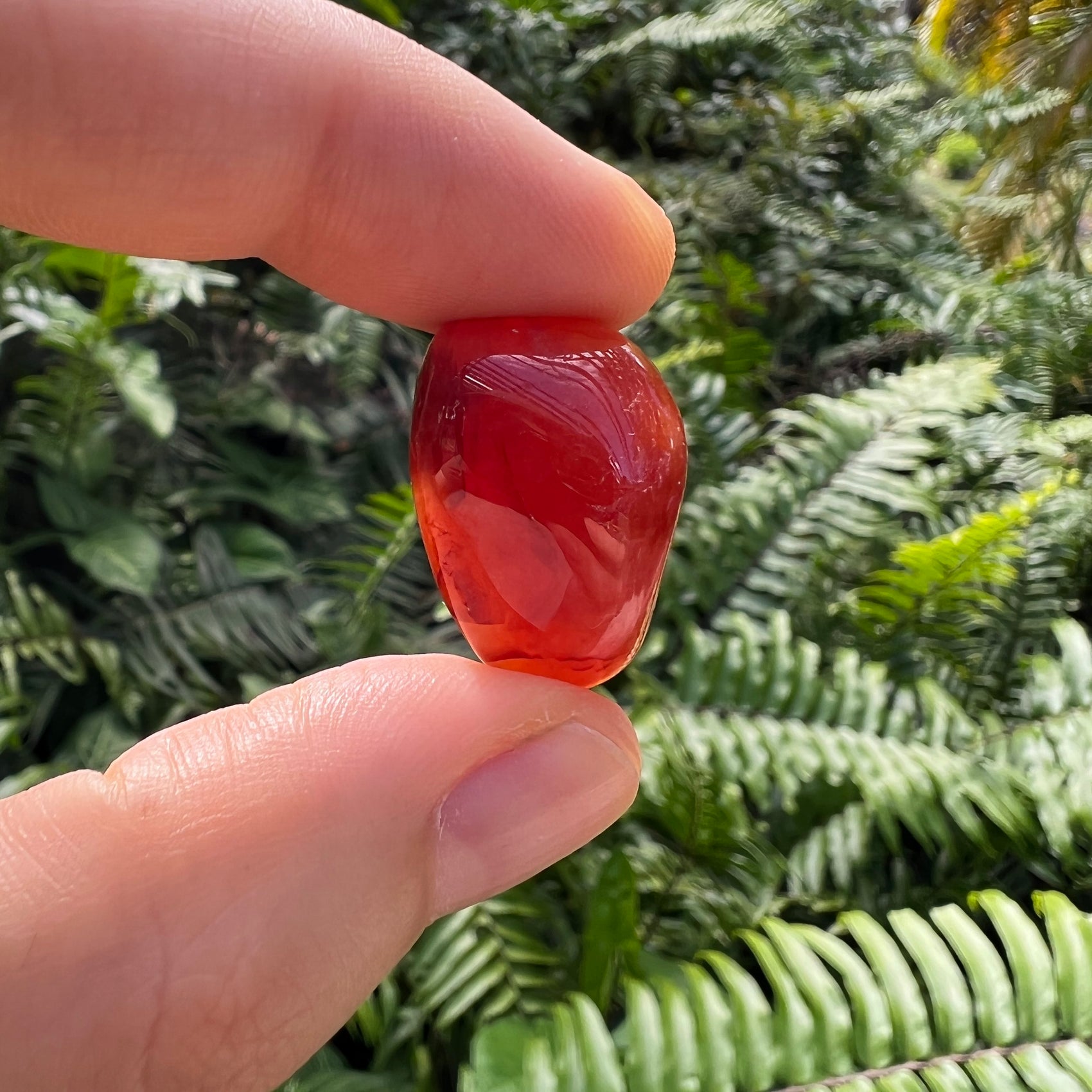 Carnelian tumbled stone from Brazil with Orange, Red color, polished finish for mindful calm