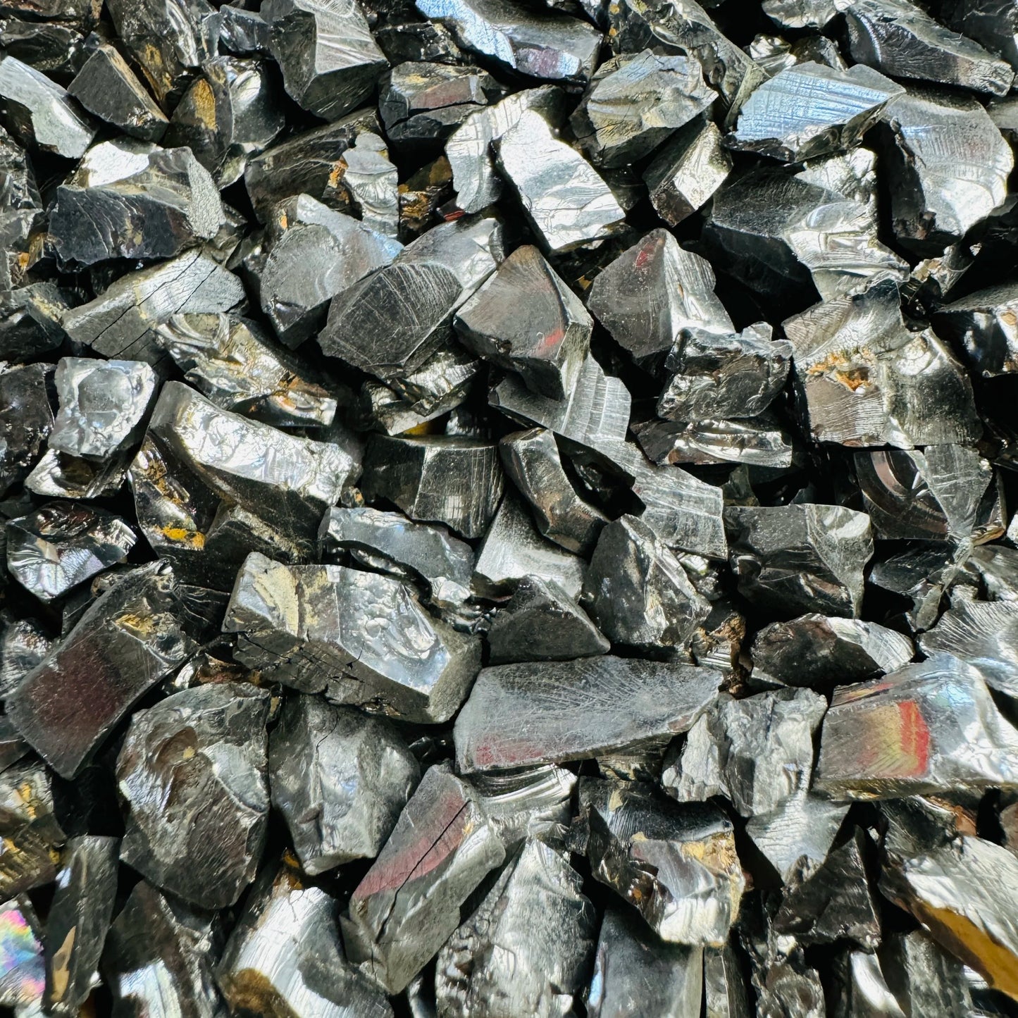 Close-up of Shungite raw stone from Russia, soothing wellness stone for Stress Relief