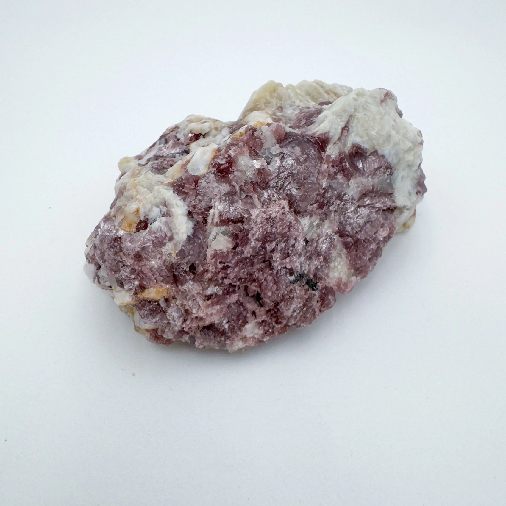 Plan view of purple Lepidolite specimen, showing natural variation.