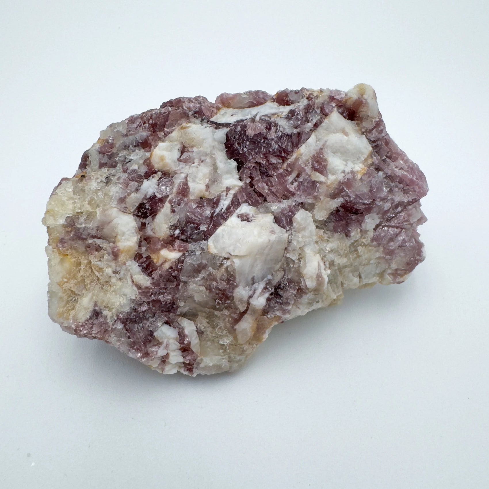 Rear view of Lepidolite specimen, from Minas Gerais, Brazil, showing natural banding.
