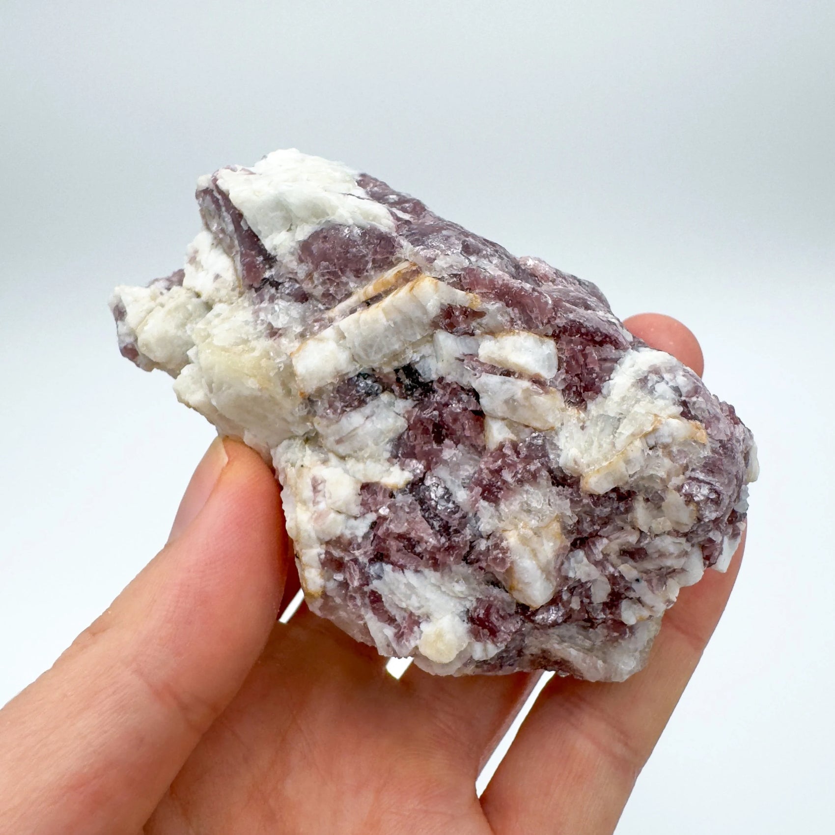 Back view of Grade AA Lepidolite cluster showing natural surface