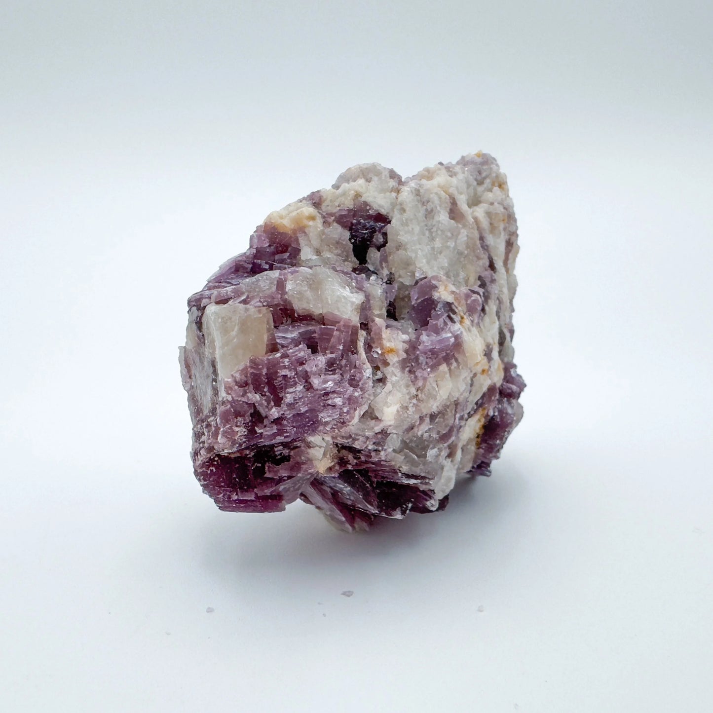 Close detail of Grade AA Lepidolite specimen, showing characteristic patterning, sourced from Minas Gerais, Brazil.