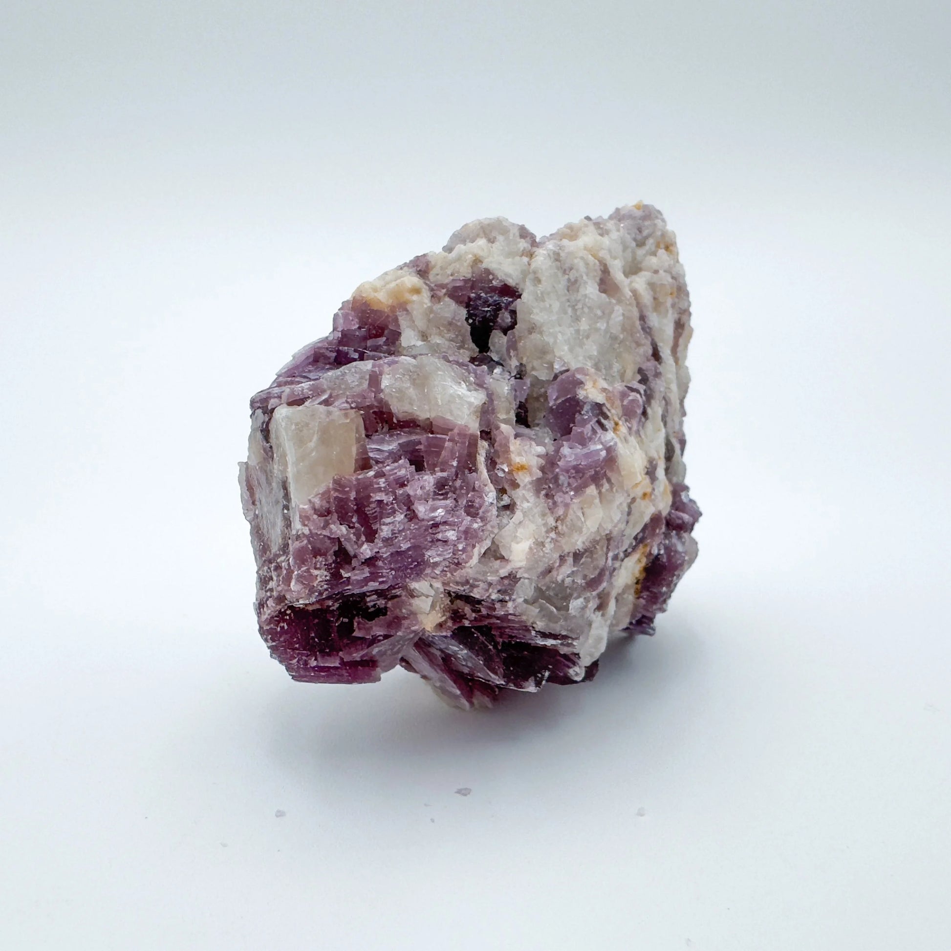 Close detail of Grade AA Lepidolite specimen, showing characteristic patterning, sourced from Minas Gerais, Brazil.