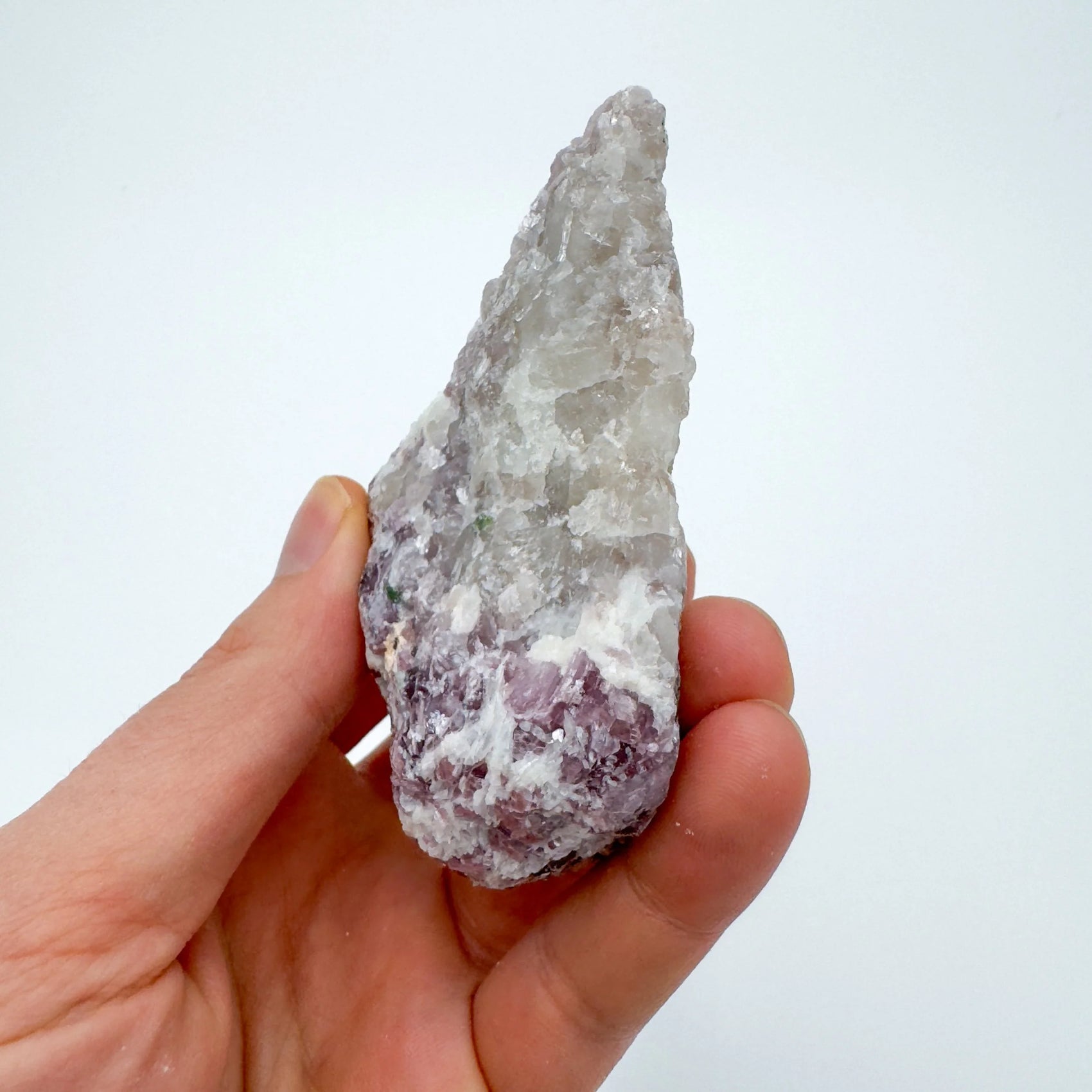 Back view of Grade AA Lepidolite cluster showing natural surface