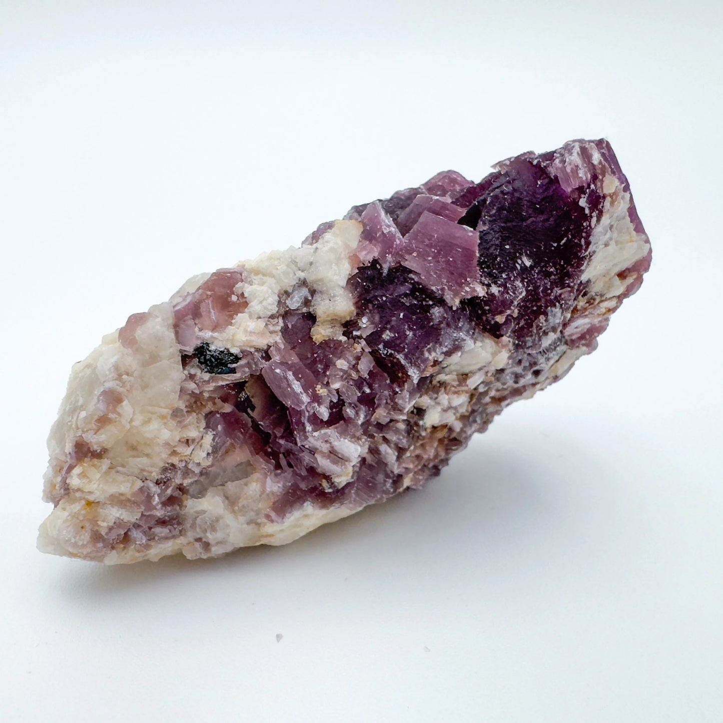 Alternate angle of Grade AA Lepidolite specimen, showing subtle veining.